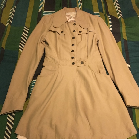 Nick & Mo Amelia Trench Coat Size Medium Khaki - Picture 2 of 3